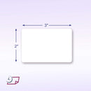 3 x 2 Rectangle Stickers, 250 Permanent Labels, White Fluorescent, 3" Core