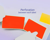 3 x 5" Rectangle Stickers, 500 Permanent Labels, Red Fluorescent, 3" Core.
