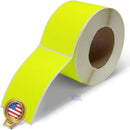 3 x 5" Rectangle Stickers, 500 Permanent Labels, Yellow Fluorescent, 3" Core.