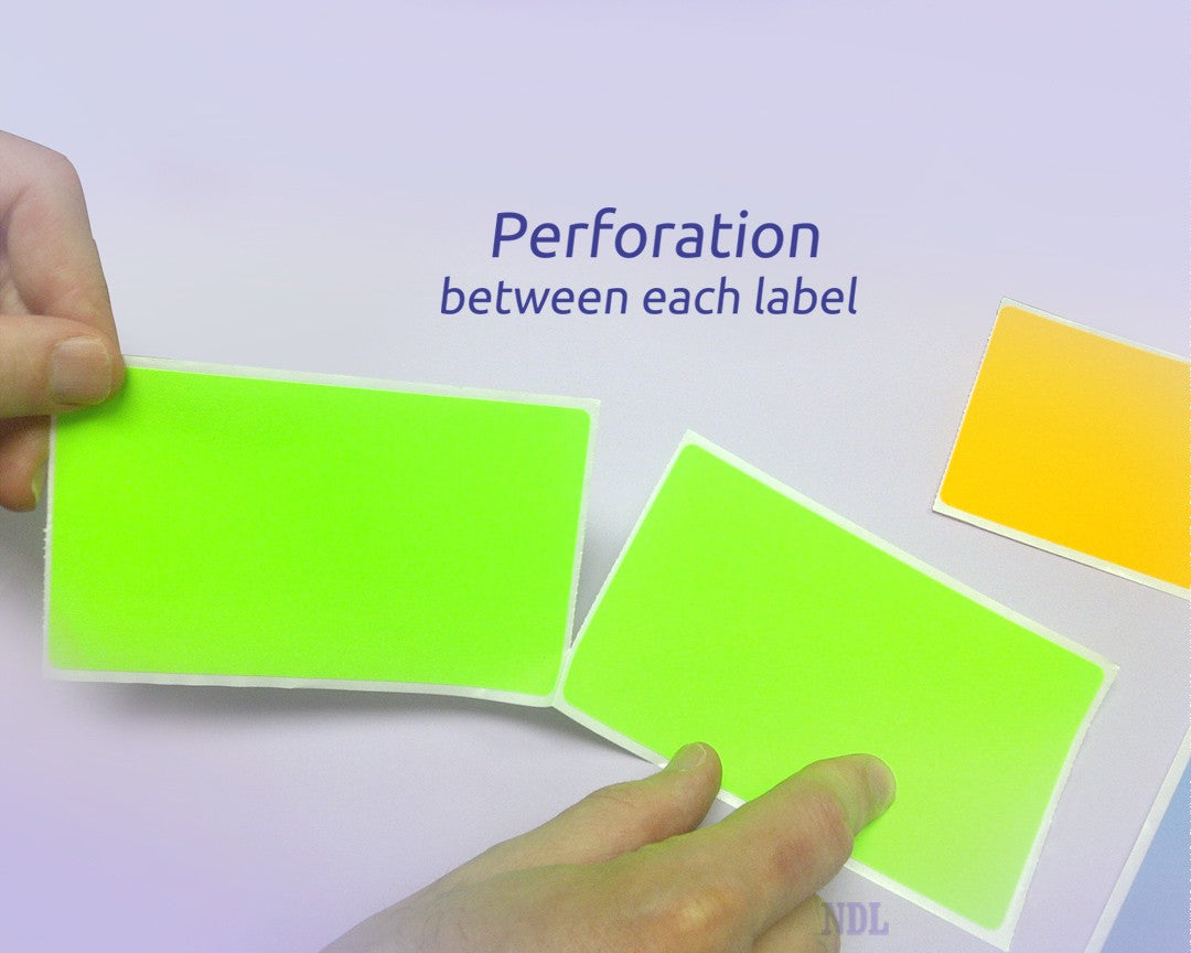 3 x 5" Rectangle Stickers, 500 Permanent Labels, Blue Fluorescent, 3" Core.