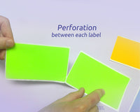 3 x 5" Rectangle Stickers, 500 Permanent Labels, Blue Fluorescent, 3" Core.
