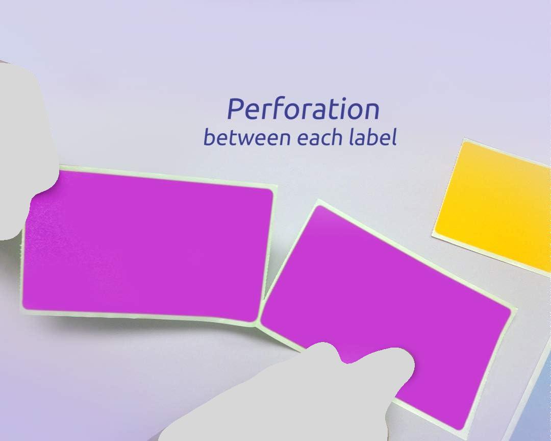 3 x 5" Rectangle Stickers, 500 Permanent Labels, Purple Fluorescent, 3" Core.
