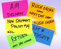 3 x 5" Rectangle Stickers, 500 Permanent Labels, Gray Fluorescent, 3" Core.