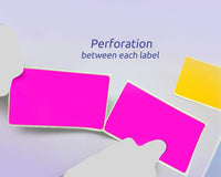3 x 5" Rectangle Stickers, 500 Permanent Labels, Pink Fluorescent, 3" Core.