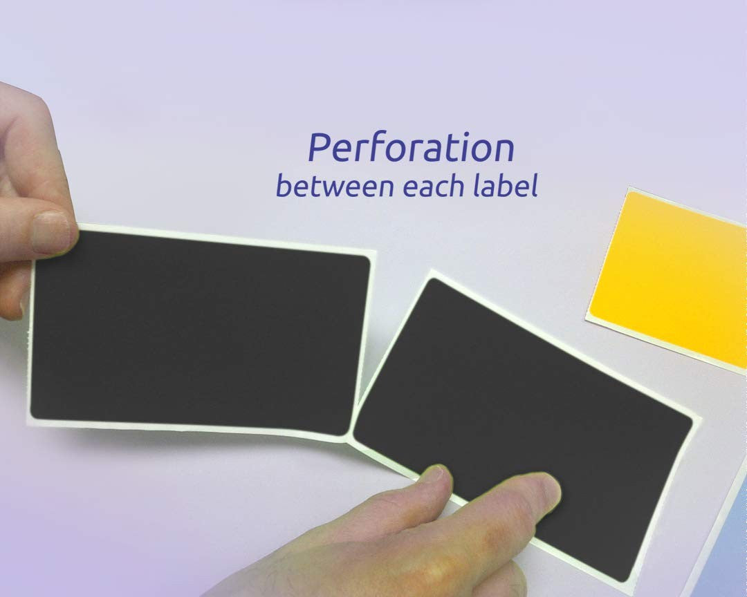 3 x 5" Rectangle Stickers, 500 Permanent Labels, Black, 3" Core.