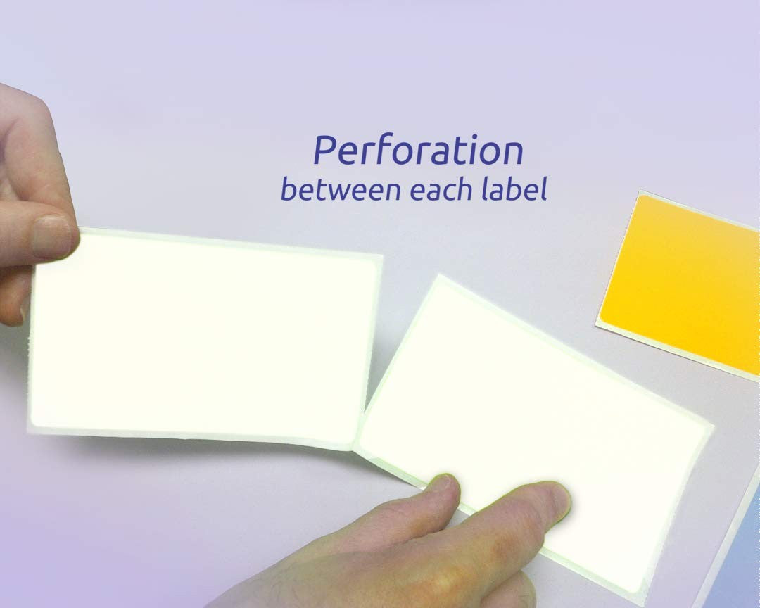 3 x 5" Rectangle Stickers, 500 Permanent Labels, White, 3" Core.