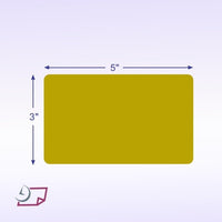 3 x 5" Rectangle Stickers, 500 Permanent Labels, Olive Fluorescent, 3" Core.