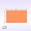 3 x 5" Rectangle Stickers, 500 Permanent Labels, Salmon Fluorescent, 3" Core.