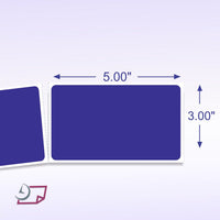 3 x 5" Rectangle Stickers, 500 Permanent Labels, Blue Fluorescent, 3" Core.