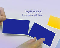 3 x 5" Rectangle Stickers, 500 Permanent Labels, Blue Fluorescent, 3" Core.