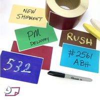 3 x 5" Rectangle Stickers, 500 Permanent Labels, Blue Fluorescent, 3" Core.