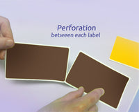3 x 5" Rectangle Stickers, 500 Permanent Labels, Brown Fluorescent, 3" Core.