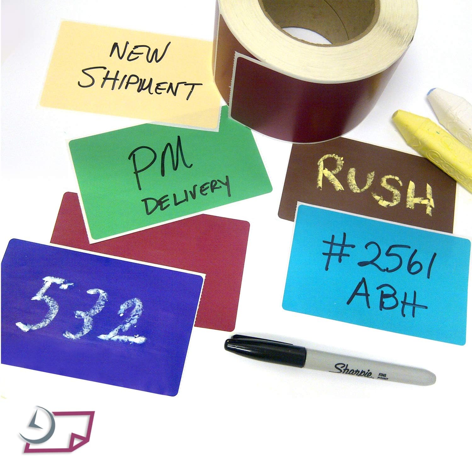 3 x 5" Rectangle Stickers, 500 Permanent Labels, Brown Fluorescent, 3" Core.