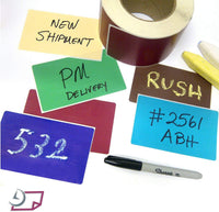 3 x 5" Rectangle Stickers, 500 Permanent Labels, Brown Fluorescent, 3" Core.