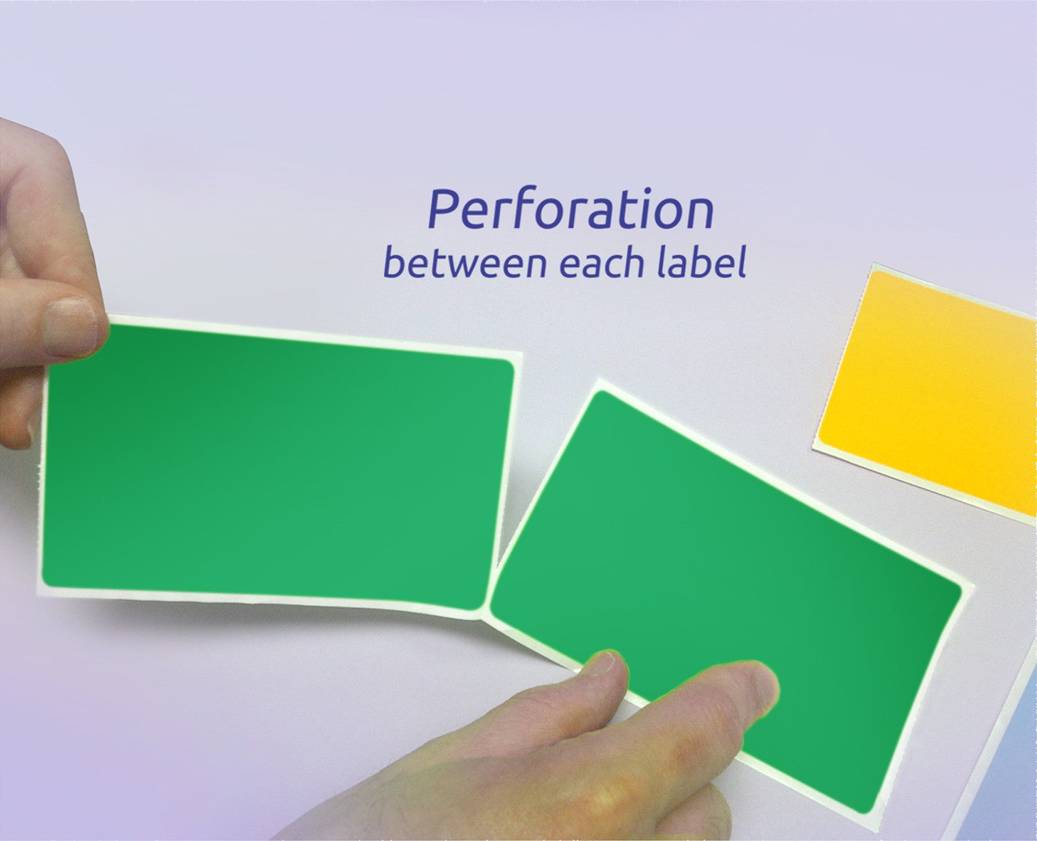 3 x 5" Rectangle Stickers, 500 Permanent Labels, Green Fluorescent, 3" Core.