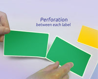 3 x 5" Rectangle Stickers, 500 Permanent Labels, Green Fluorescent, 3" Core.