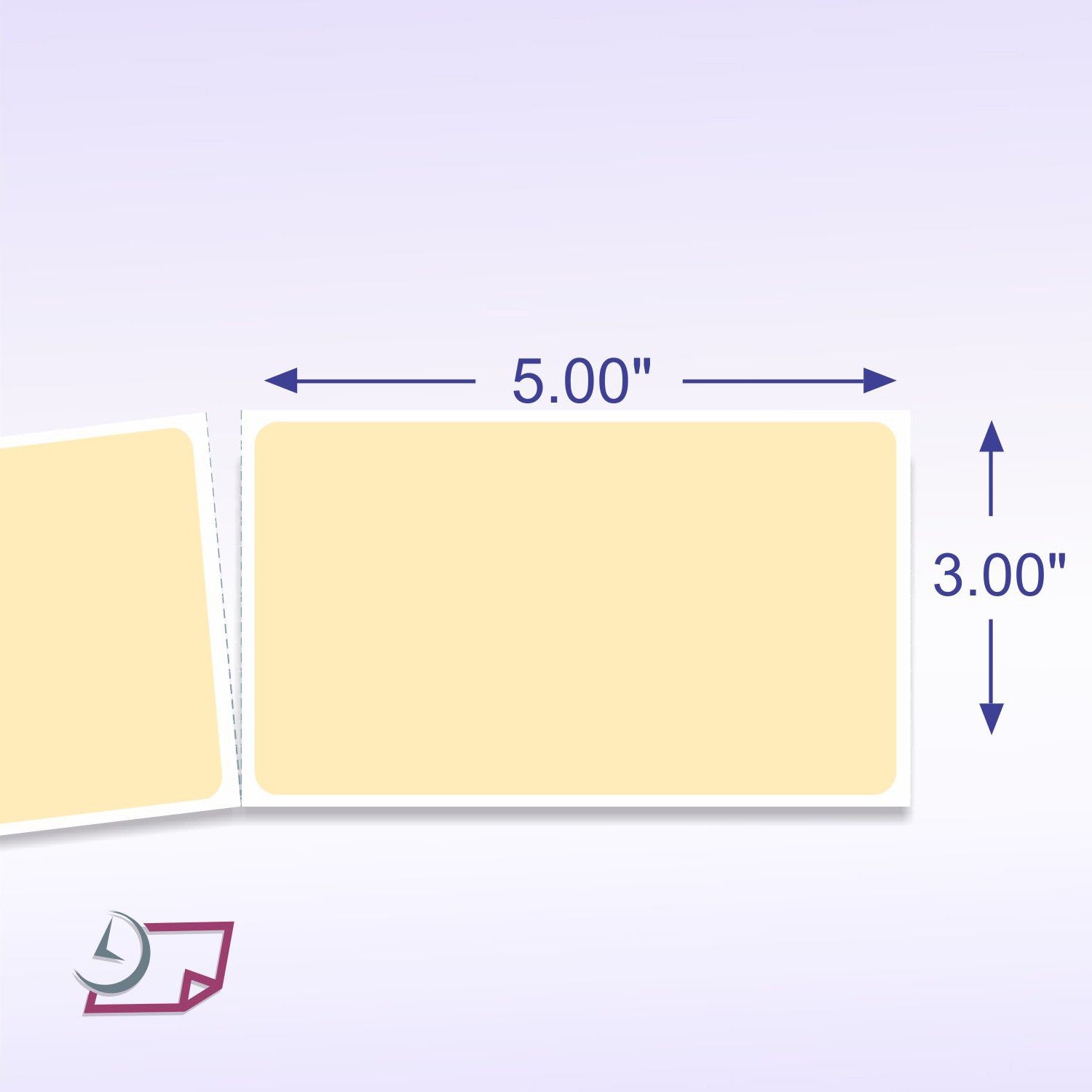 3 x 5" Rectangle Stickers, 500 Permanent Labels, Natural, 3" Core.
