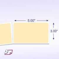 3 x 5" Rectangle Stickers, 500 Permanent Labels, Natural, 3" Core.