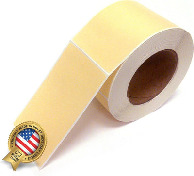 3 x 5" Rectangle Stickers, 500 Permanent Labels, Natural, 3" Core.