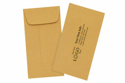 # 7 Coin Brown Kraft Imprinted Envelopes With Gummed Flap