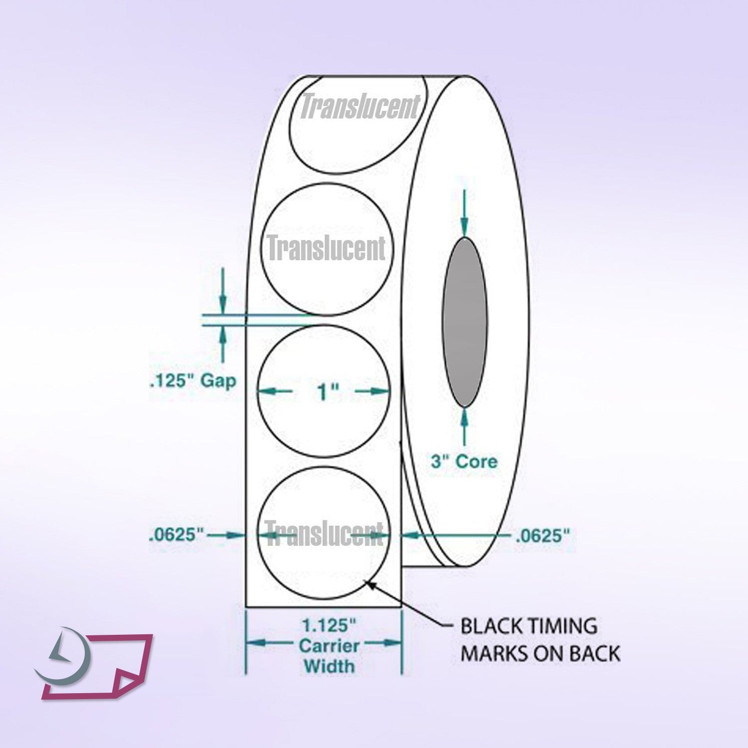 1" Round Translucent Wafer Seals, for Small Boxes & Envelopes