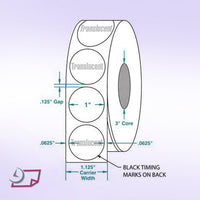 1" Round Translucent Wafer Seals, for Small Boxes & Envelopes