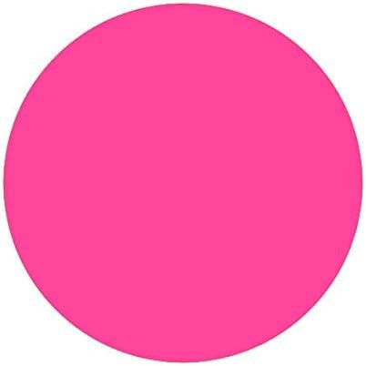 1" Circle Stickers, 500 Permanent Labels, Pink Fluorescent, 3" Core