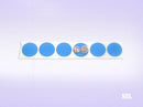 1.5" Circle Stickers, 500 Permanent Labels, Blue Fluorescent, 3" Core