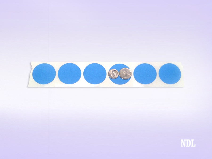 1.5" Circle Stickers, 500 Permanent Labels, Blue Fluorescent, 3" Core