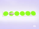 1.5" Circle Stickers, 500 Permanent Labels, Green Fluorescent, 3" Core