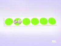 1.5" Circle Stickers, 500 Permanent Labels, Green Fluorescent, 3" Core