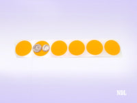 1.5" Circle Stickers, 500 Permanent Labels, Orange Fluorescent, 3" Core