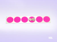 1.5" Circle Stickers, 500 Permanent Labels, Pink Fluorescent, 3" Core