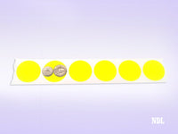 1.5" Circle Stickers, 500 Permanent Labels, Yellow Fluorescent, 3" Core