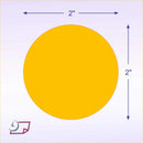 2" Circle Stickers, 500 Permanent Labels, Orange Fluorescent, 3" Core
