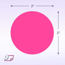 2" Circle Stickers, 500 Permanent Labels, Pink Fluorescent, 3" Core