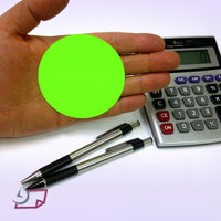 3" Circle Stickers, 500 Permanent Labels, Green Fluorescent, 3" Core