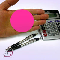 3" Circle Stickers, 500 Permanent Labels, Pink Fluorescent, 3" Core