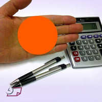 3" Circle Stickers, 500 Permanent Labels, Red Fluorescent, 3" Core