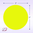 3" Circle Stickers, 500 Permanent Labels, Yellow Fluorescent, 3" Core