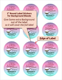 8-1/2" x 11" White Laser Labels, 12 Labels per Sheet, 2" Round for Bleeds.