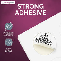 8-1/2" x 11" White Laser Labels, 12 Labels per Sheet, 2" Round for Bleeds.