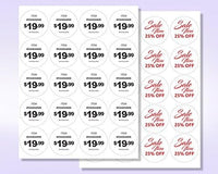 8-1/2" x 11" White Laser Labels, 20 Labels per Sheet, 2" Round.