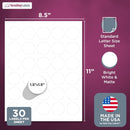 8-1/2" x 11" White Laser Labels, 30 Labels per Sheet, 1.5" Round