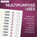 8-1/2" x 11" White Laser Labels, 40 Labels per Sheet, 2" x 1"