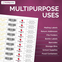 8-1/2" x 11" White Laser Labels, 40 Labels per Sheet, 2" x 1"