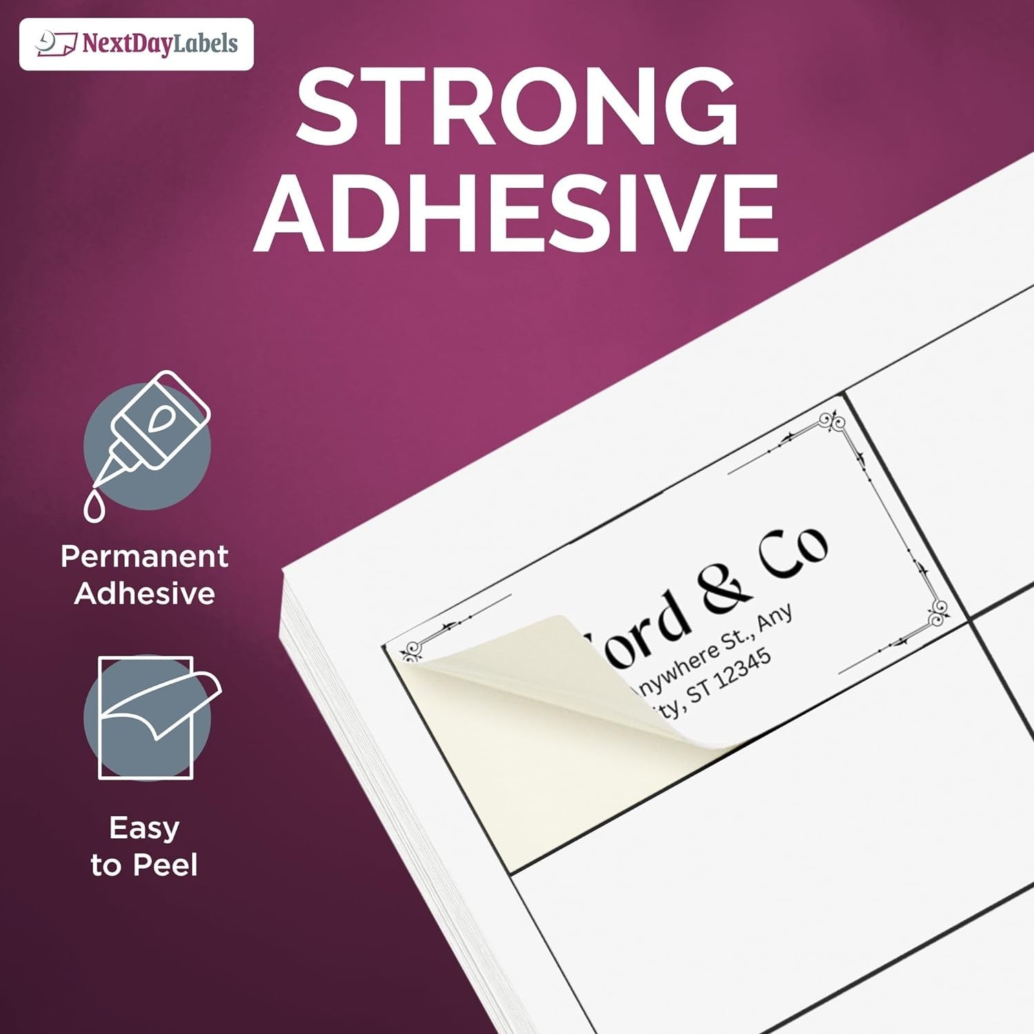 8-1/2" x 11" White Laser Labels, 40 Labels per Sheet, 2" x 1"