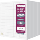8-1/2" x 11" White Laser Labels, 40 Labels per Sheet, 2" x 1"
