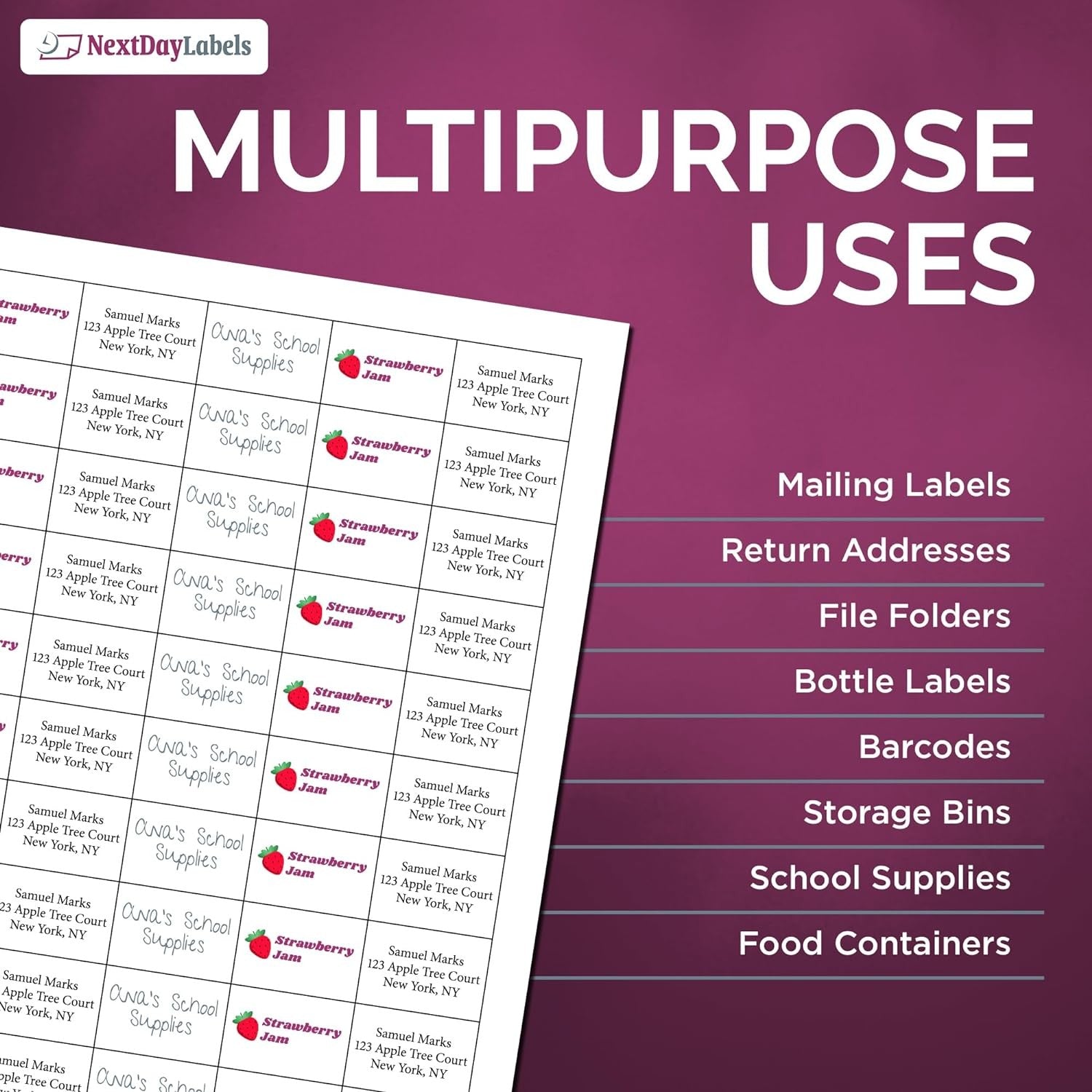 8-1/2" x 11" White Laser Labels, 50 Labels per Sheet, 1-1/2" x 1"
