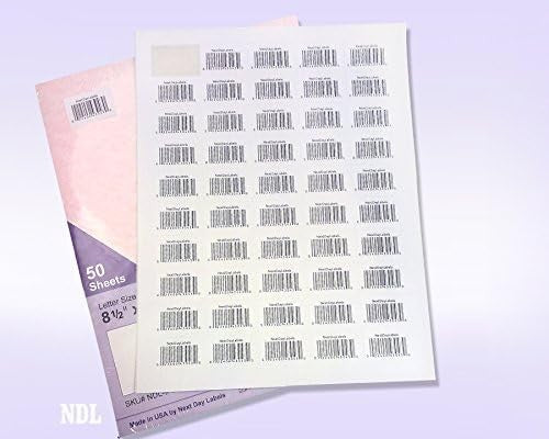 8-1/2" x 11" White Laser Labels, 50 Labels per Sheet, 1-1/2" x 1"